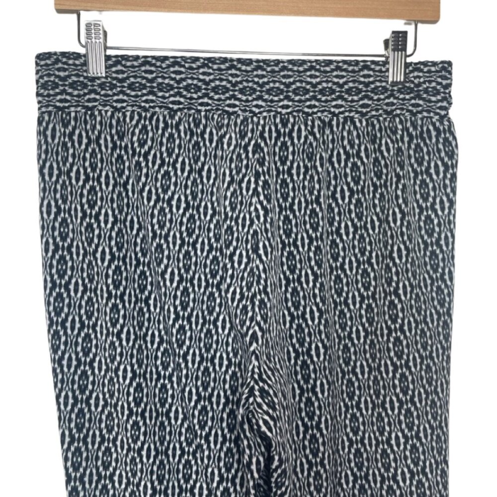 TRUCCO | Women's Blue and White Geometric Print Loose Fit Casual Pants | Size L - Picture 7 of 11